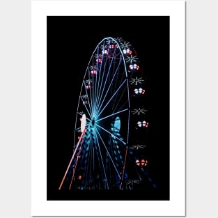 Ferris wheel Minimal Neon Style Posters and Art